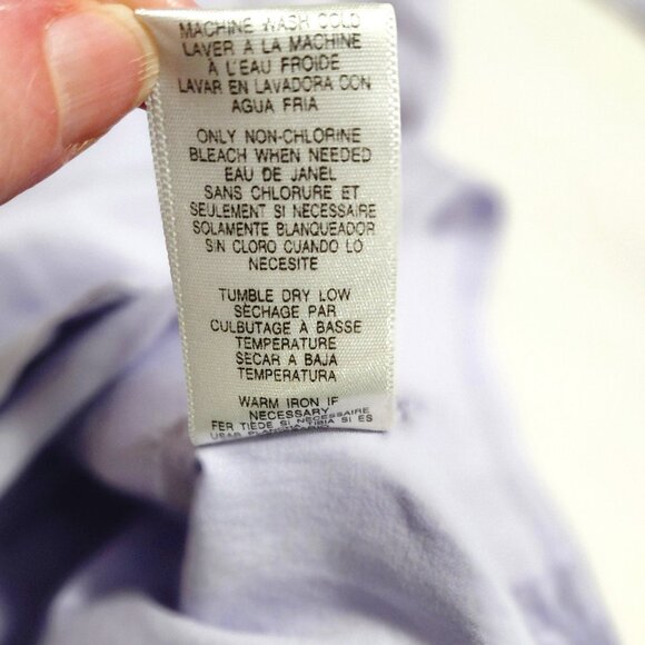 Casual Corner Womens Light Lavender Cotton Collar Long Sleeve Button Down Size 6 - Picture 5 of 6